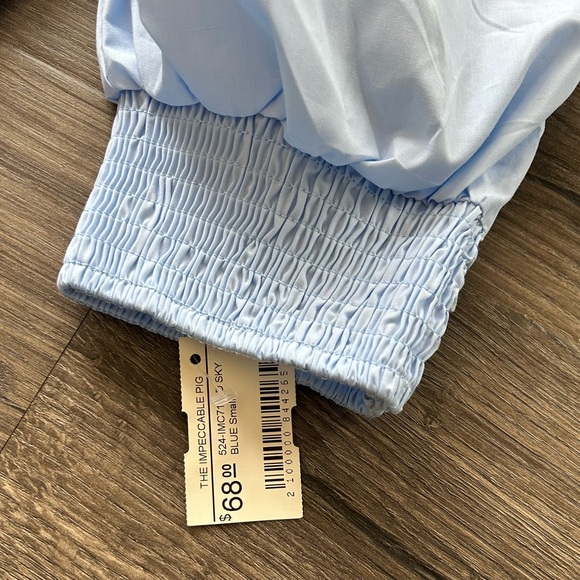 2/$60 NWT The impeccable pig light blue puff sleeve dress smock bodice small - Picture 9 of 9